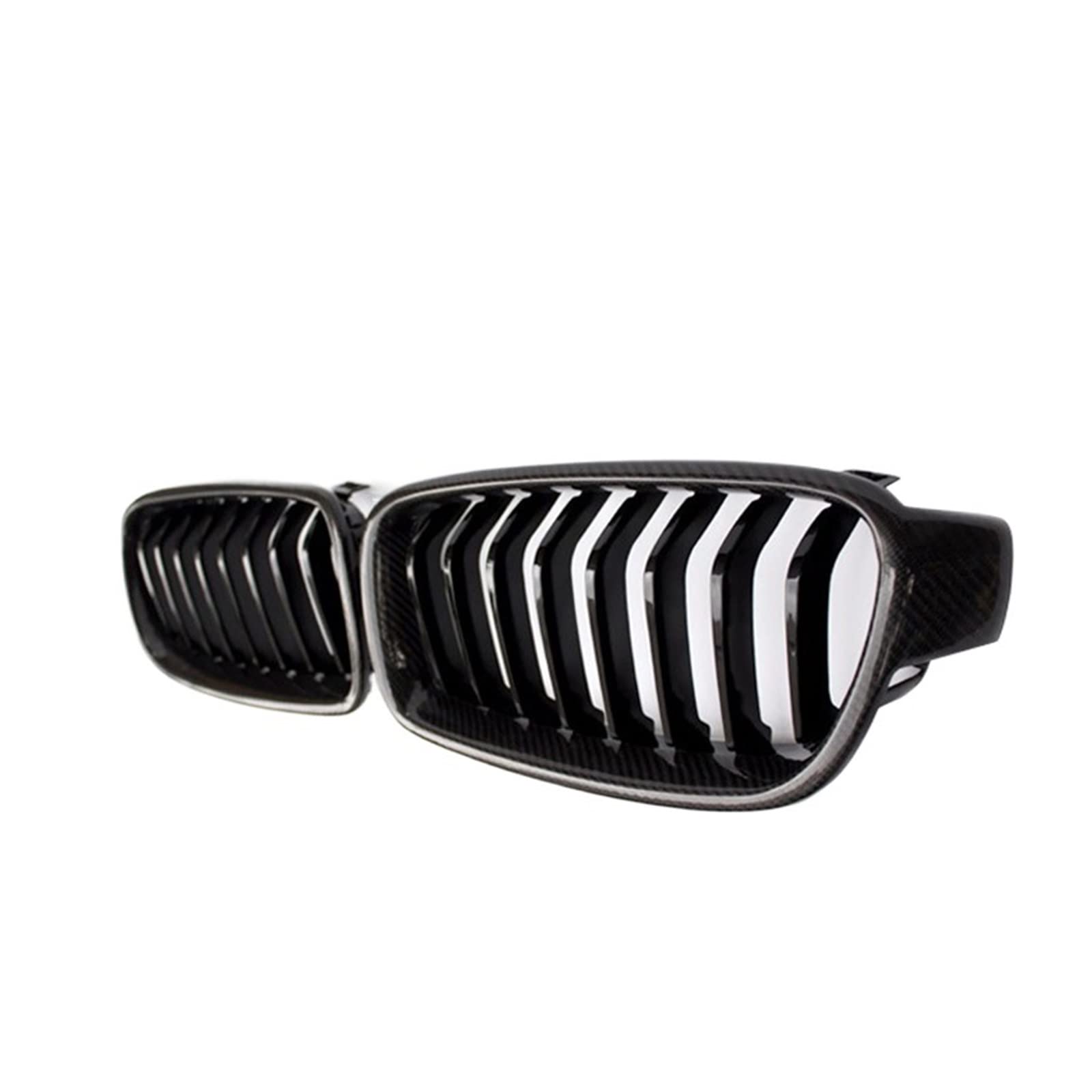 Nierengrill aus Kohlefaser und ABS-Material, kompatibel mit BMW 3er-Reihe F30 Limousine F31 Kombi 2012–2018, Frontstoßstange, glänzender Kühlergrill(1 Fin CF Gloss Black) von XWBTRQLK