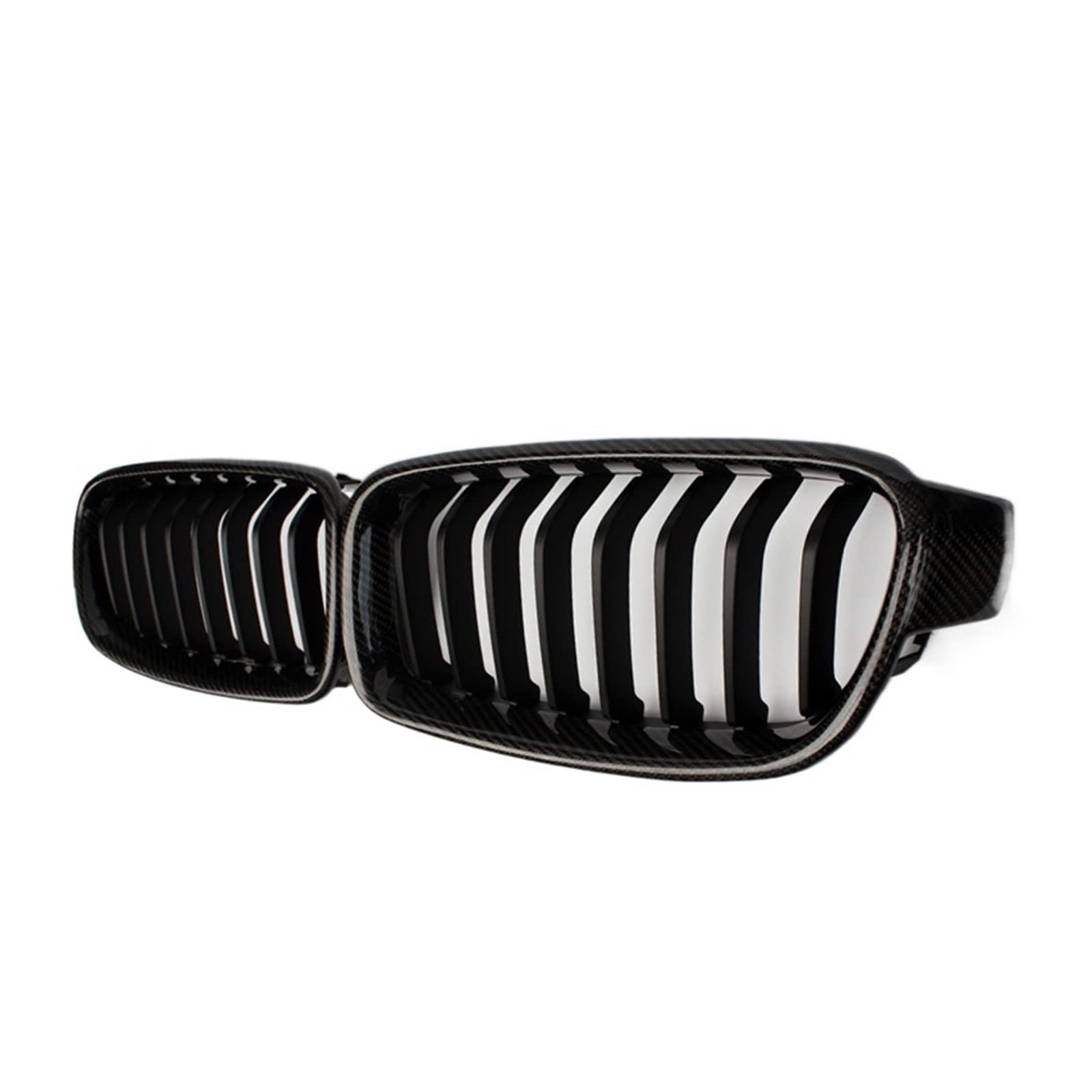 Nierengrill aus Kohlefaser und ABS-Material, kompatibel mit BMW 3er-Reihe F30 Limousine F31 Kombi 2012–2018, Frontstoßstange, glänzender Kühlergrill(1 Fin CF Matte Black) von XWBTRQLK