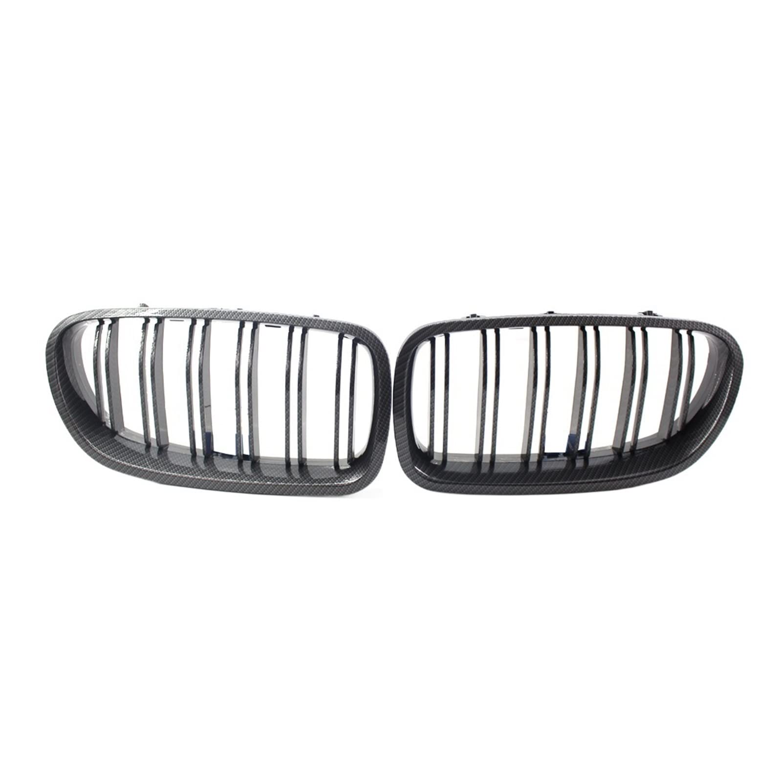 Paar Carbon Fiber Printed Dual Lamellen Kühlergrill Limousine Kompatibel Für BMW F10 F18 10-15 Paar Carbon Fiber Printed Dual Lamellen Kühlergrill Limousine Kompatibel Für BMW F10 F18 10-15 von XWBTRQLK