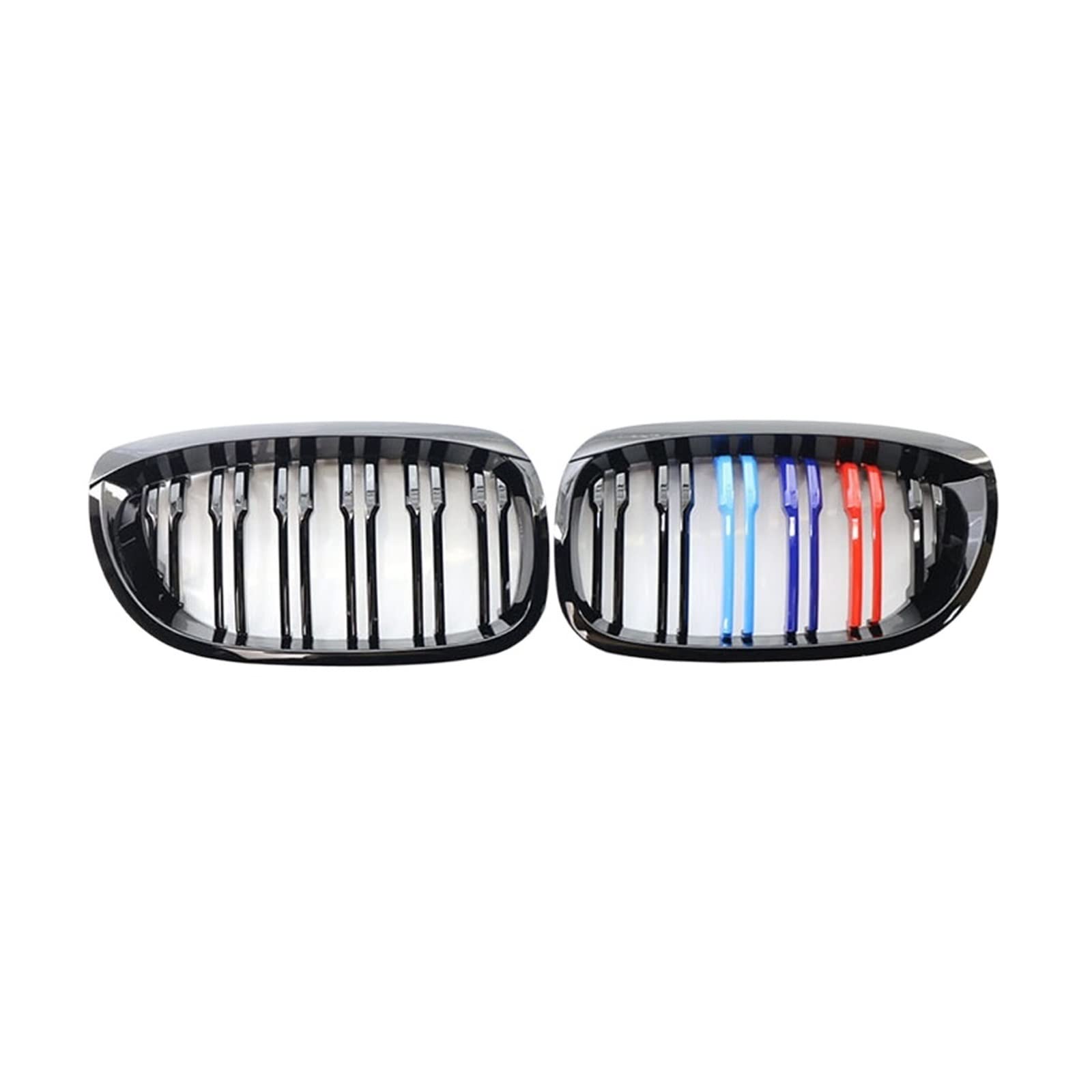 Pulleco M Grilles Auto-Nierengrill, kompatibel mit BMW 3er-Serie E46, 2-türig, 2DR, 2002–2005, glänzend schwarz, Zubehör, Doppellamelle(Style) von XWBTRQLK