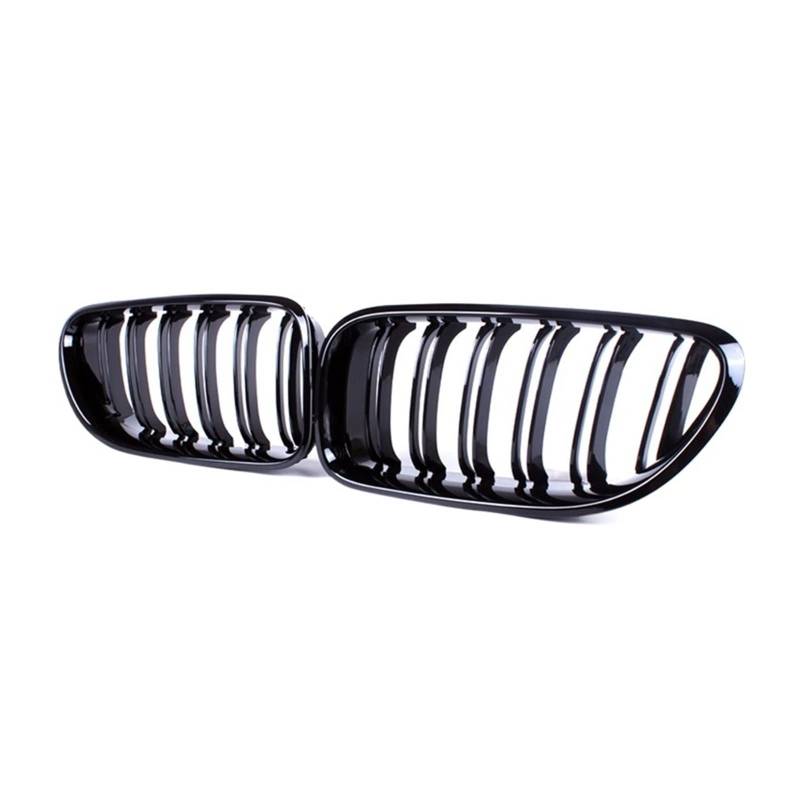 Pulleco Schwarz glänzender Grill für die vordere Stoßstange, Nierengrill, Renngrill, kompatibel mit BMW 6er-Reihe F06 F12 F13 M6 2012–2017, Doppellamelle, ABS von XWBTRQLK