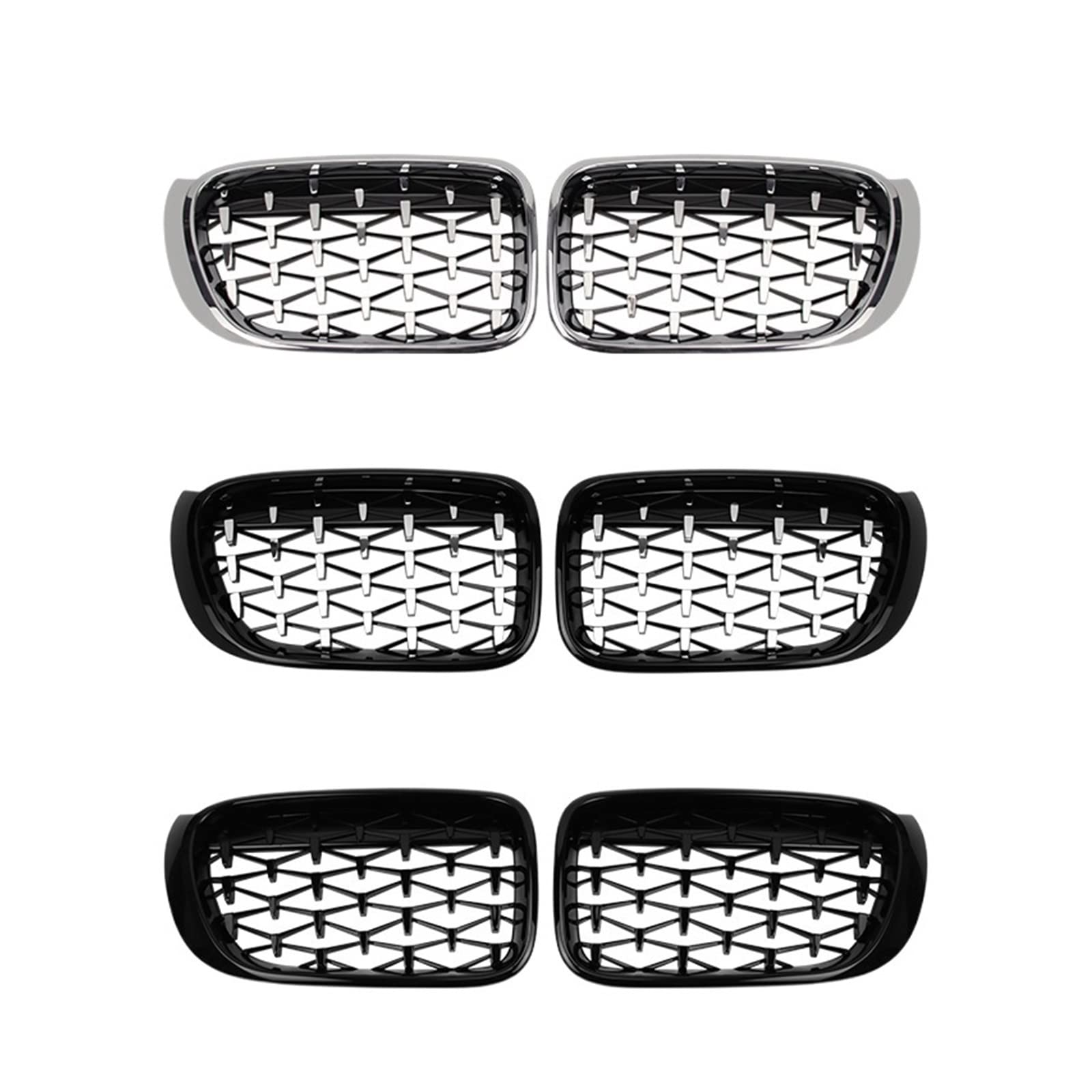 Renngrills Autogrill Kühlergrill Silber Schwarz Ersatz Kompatibel für BMW X3 X4 F25 F26 2014-2017 Auto Externes Zubehör(Silver) von XWBTRQLK