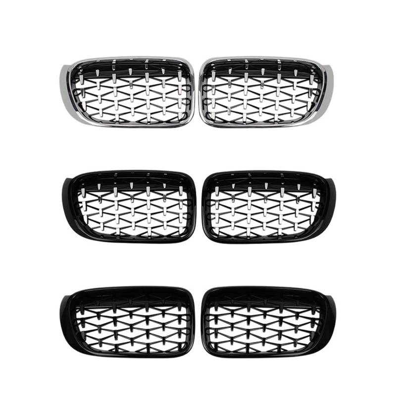 Renngrills Autogrill Kühlergrill Silber Schwarz Ersatz Kompatibel für BMW X3 X4 F25 F26 2014-2017 Auto Externes Zubehör(Silver) von XWBTRQLK