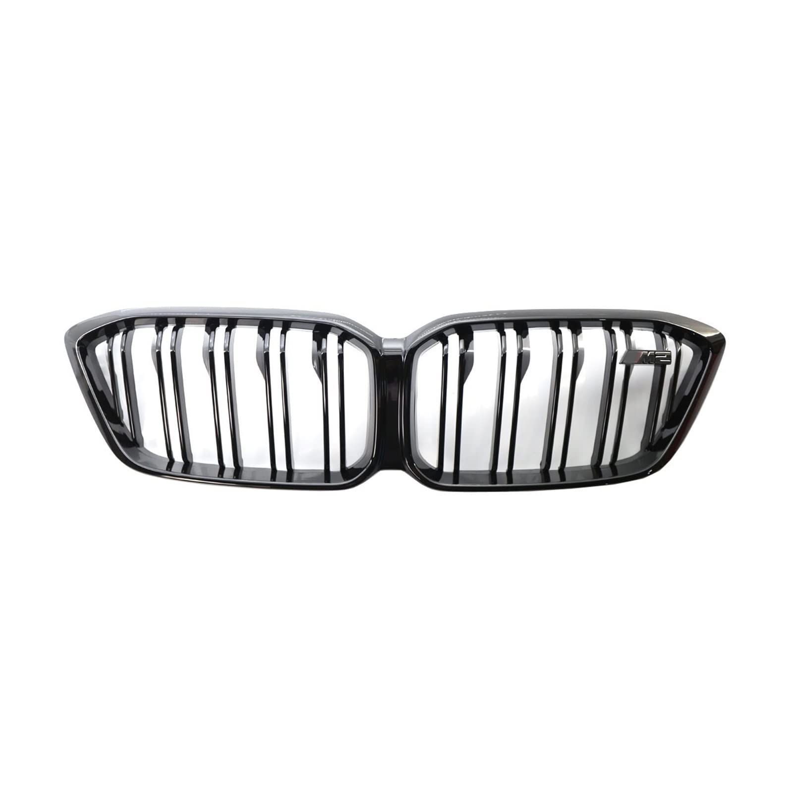 Schwarz glänzendes Nierengitter für die vordere Stoßstange, Doppellinien-Sportgrill, kompatibel mit BMW M2 Competition M2C F87 51138073540 2019–2021 von XWBTRQLK