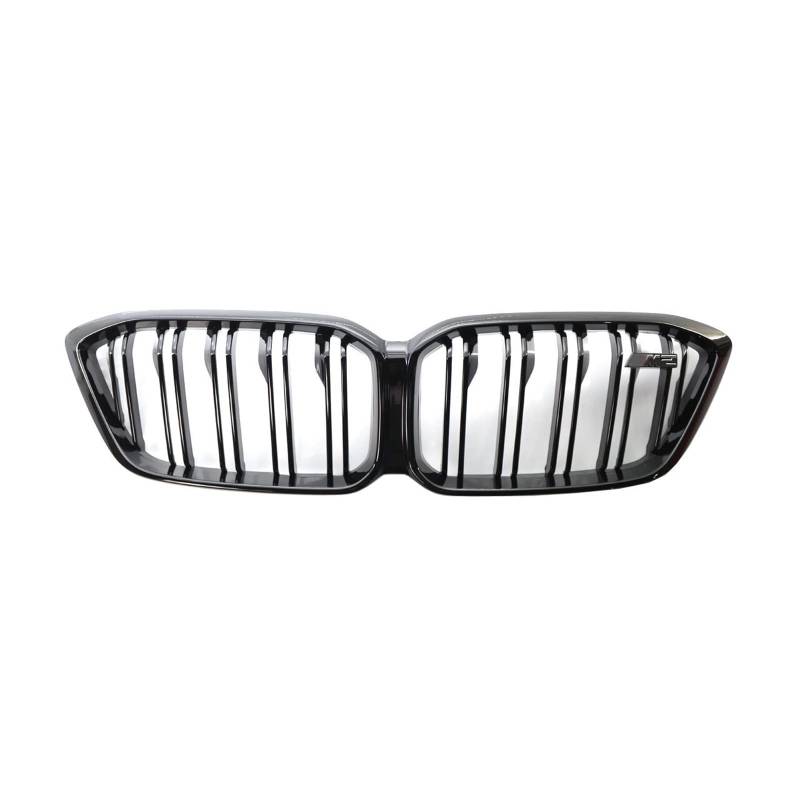 Schwarz glänzendes Nierengitter für die vordere Stoßstange, Doppellinien-Sportgrill, kompatibel mit BMW M2 Competition M2C F87 51138073540 2019–2021 von XWBTRQLK