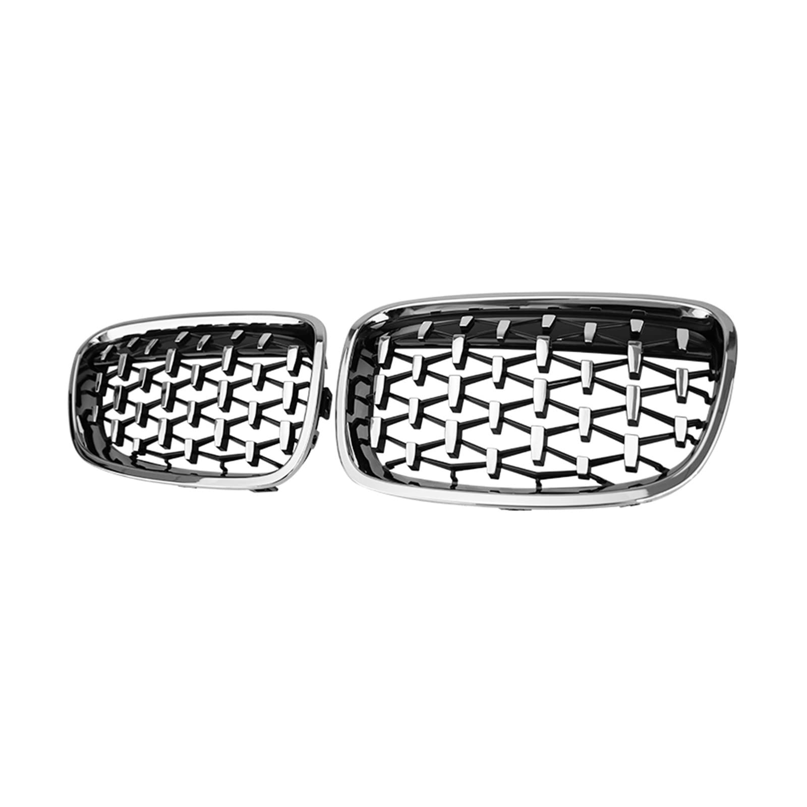 Silber Auto Frontstoßstange Nieren Diamant Grille Gitter Racing Grill Kompatibel Für BMW 1 Serie F20 F21 2011-2014 Zubehör Ersatz(All Silver) von XWBTRQLK