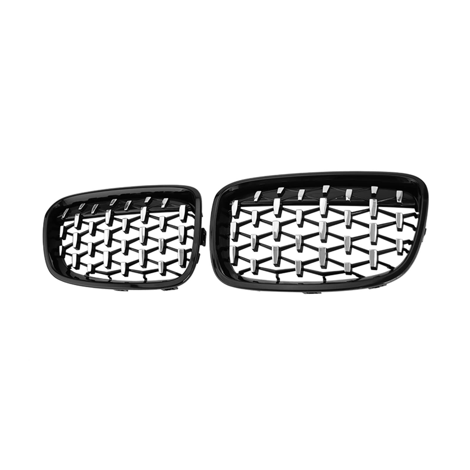 Silber Auto Frontstoßstange Nieren Diamant Grille Gitter Racing Grill Kompatibel Für BMW 1 Serie F20 F21 2011-2014 Zubehör Ersatz(Silver and Black) von XWBTRQLK