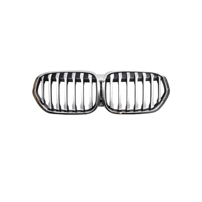 Silberner Nierengrill für die vordere Stoßstange, kompatibel mit BMW X1 F48 LCI, 1-Lamellen-Renngrill, Auto-Styling-Zubehör 2019–2022 von XWBTRQLK