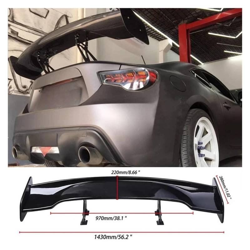 Spoiler für GT 86, kompatibel mit Toyota 86, glänzend schwarz, universeller Heckspoiler, Carbonfaser-Optik/Subaru BRZ 2015–2023, Flügel, Autozubehör(Unpainted) von XWBTRQLK