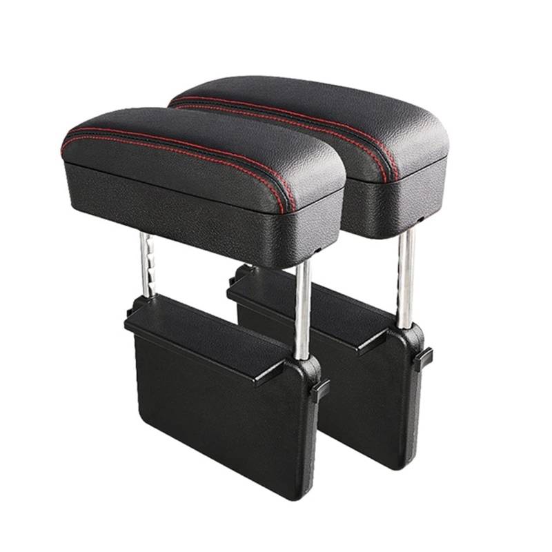 Universal Auto Armlehne Box Ellenbogen Unterstützung Einstellbare Auto Center Konsole Armlehne Box Auto Sitz Lücke Organizer for Auto Innen teil(2 sets Black Red) von XWBTRQLK