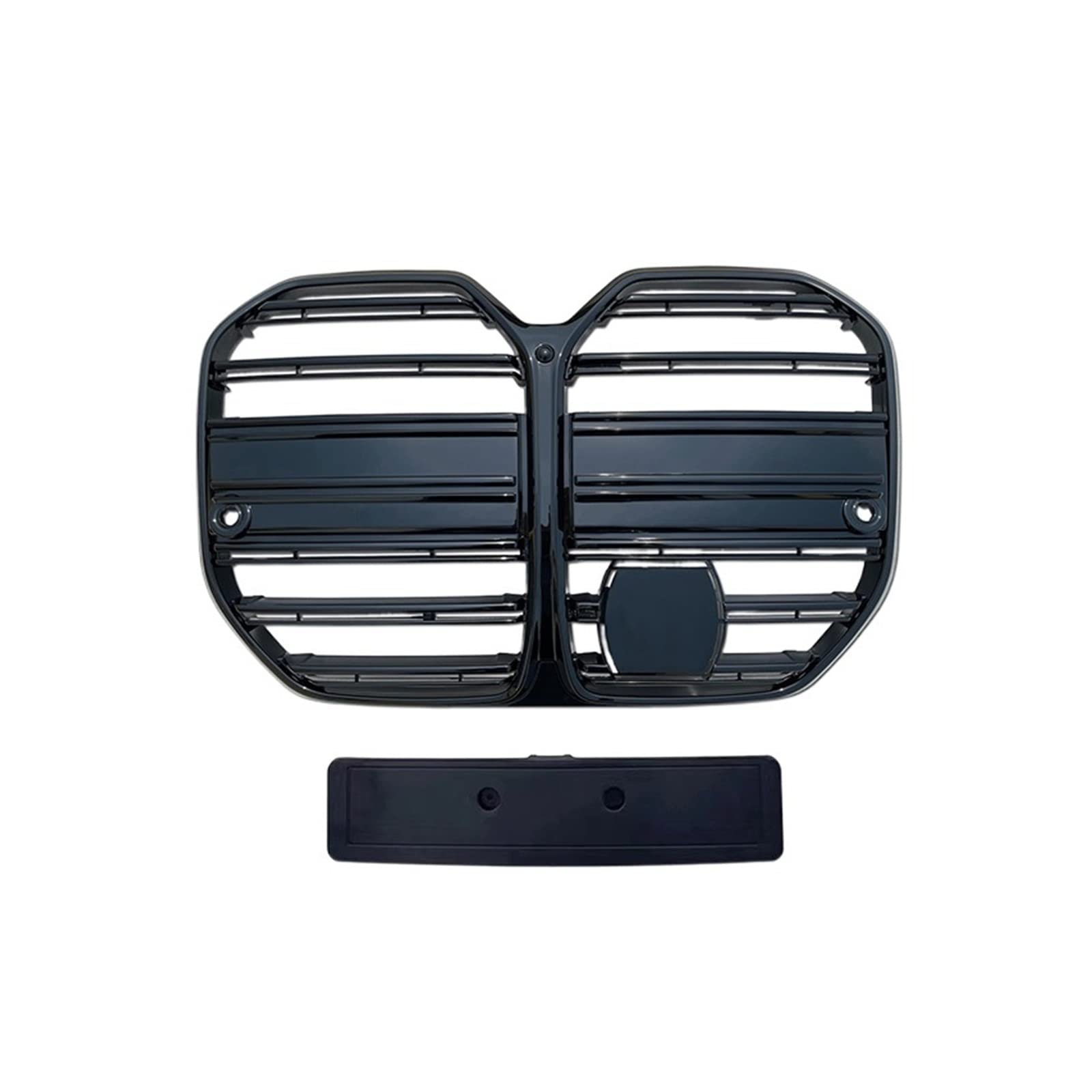 Vorne Mitte Grille Grills Meteor Grille Kompatibel Für BMW G26 4-Serie Coupe 4 Türen 420i 425i 430i 435i M440i 2021 +(Two Line Black) von XWBTRQLK