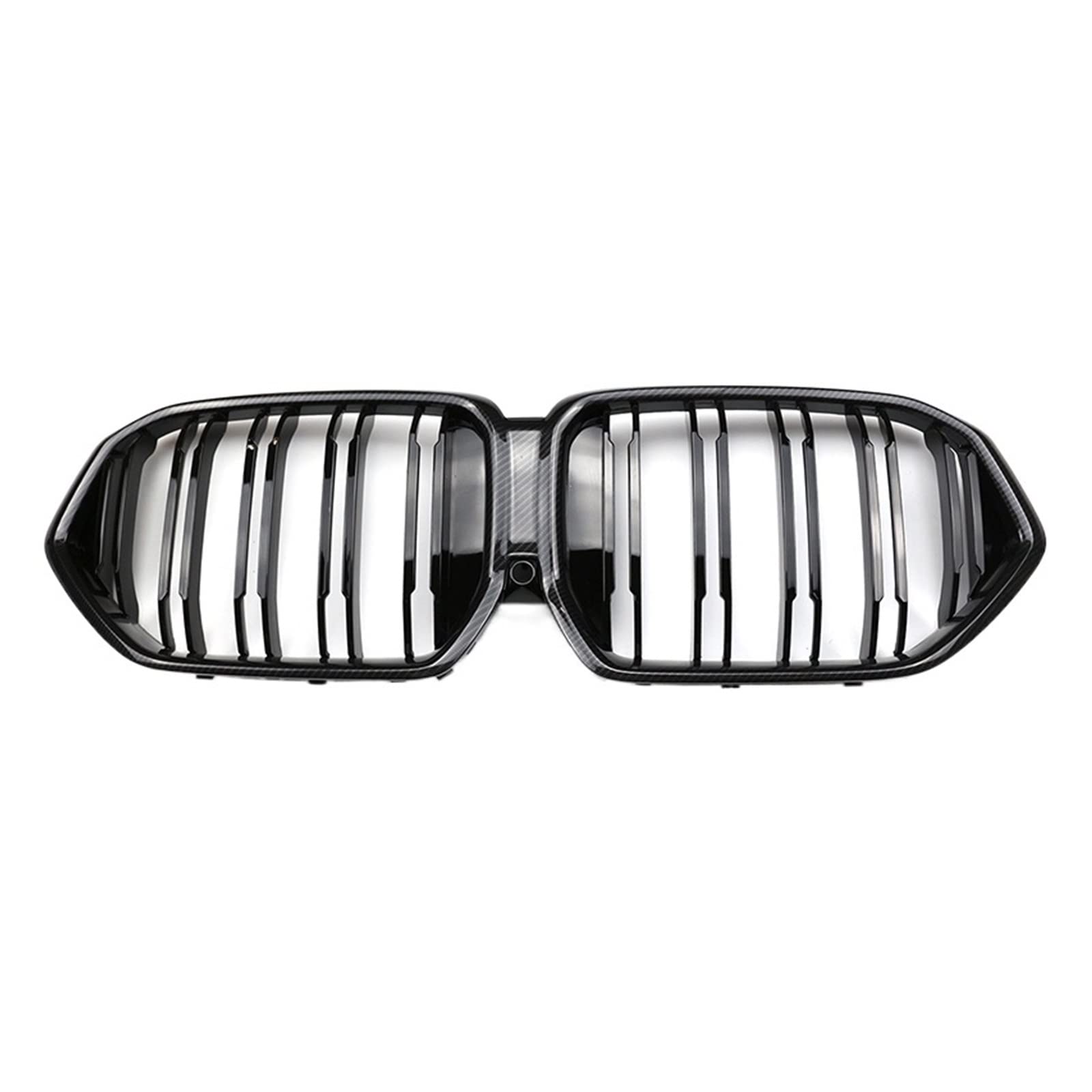 Vorne Mitte Grille Sport Gitter Ersatz ABS Kompatibel Für BMW X5 X6 G06 2020 2021 2022(2 Fins Carbon Print) von XWBTRQLK