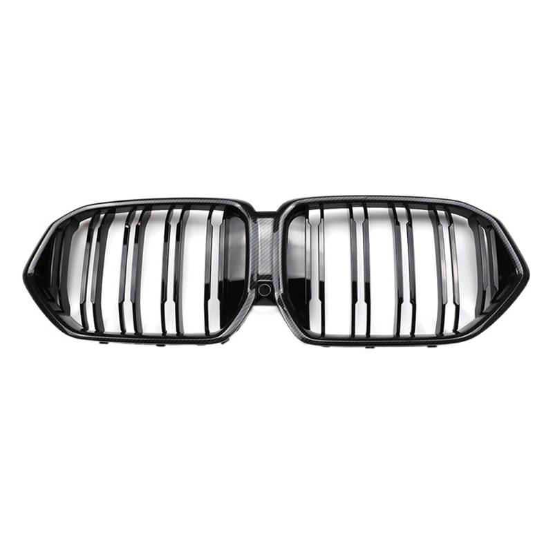 Vorne Mitte Grille Sport Gitter Ersatz ABS Kompatibel Für BMW X5 X6 G06 2020 2021 2022(2 Fins Carbon Print) von XWBTRQLK
