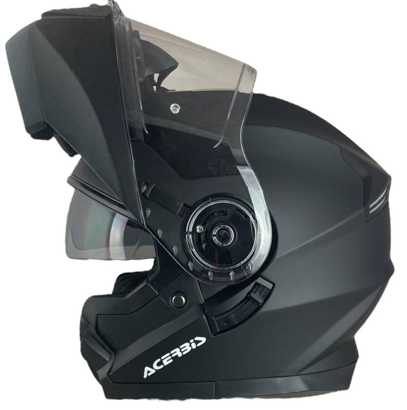 Acerbis Serel 22.06 Helm schwarz matt Größe XL (61/62) Modularhelm mit Sonnenbrille, vollständig zugelassen von Kopeme