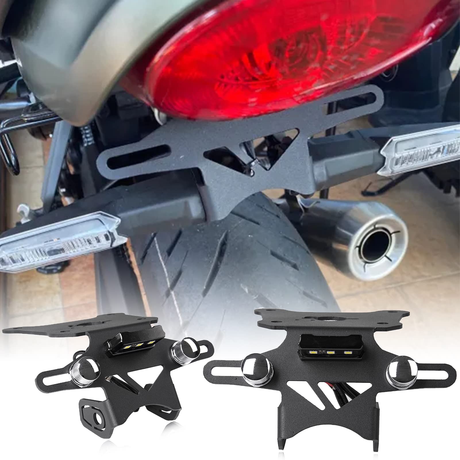 Für Z900RS Zubehör Nummernschild Halterung Eliminator Schwanz ordentlich Halter mit LED-Licht für K-awasaki Z 900RS Z 900 RS 2018 2019 2020 2021 2022 2023 2024 von XX eCommerce