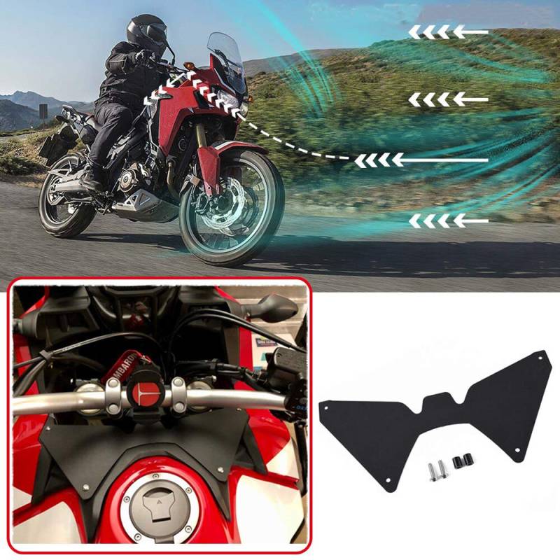 Motorrad Forkshield Updraft Luftstrom Deflector Helm Visier Anti-Shake für CRF1000L Africa Twin 2016 2017 2018 2019 von XX eCommerce