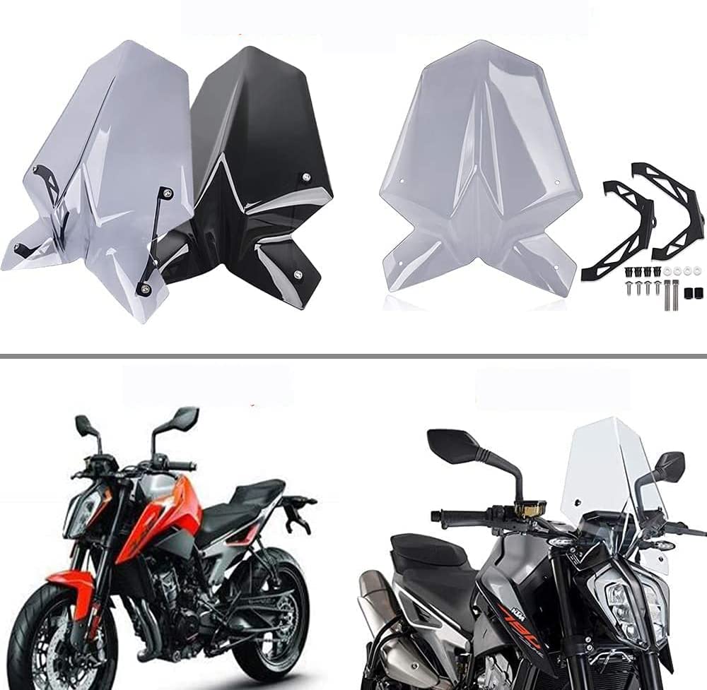 Motorrad Sport für Duke 790 2018 2019 2020 2021 Sport Double Bubble Windschutzscheibe Windschutzscheibe Visier Visier Deflector für duke790 18 19 20 21 Zubehör (Leichter Rauch) von XX eCommerce