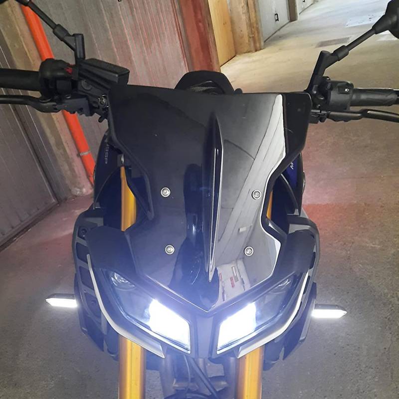 Motorrad Windschild Windabweiser Mit Halterung Kompatibel mit MT09 MT-09 2017 2018 2019 Windschutzscheibe Windschutz Double Bubble Wind Luftabweiser, Schwarz von XX eCommerce