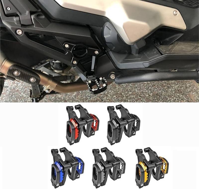 XX ecommerce Motorrad Aluminium Falten Rückseite Fußrasten Fußstützen Pedale Passagier für X ADV XADV 750 2017-2020 17 18 19 20(Rot) von XX eCommerce