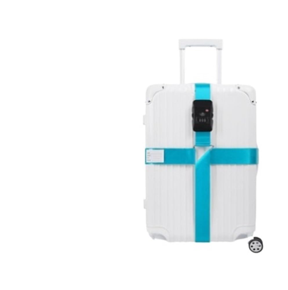 10-stelliges Passwortschloss, Crossbody-Tasche, Reisekoffer, Gepäckgurt, Verstärkung, Packgurt, kühles Grau (Kreuzzollschloss, Himmelblau) von XXCLW