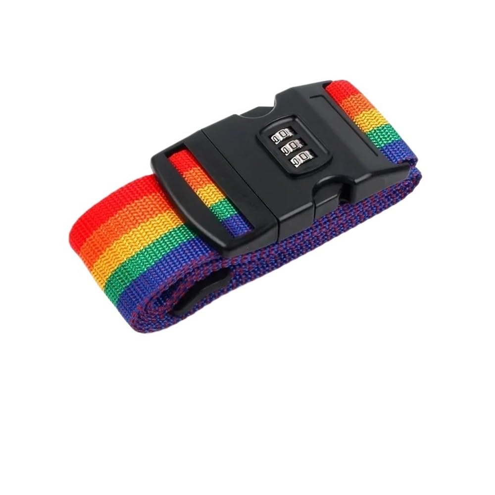 Diebstahlsicherer Reisegepäckgurt, verstellbares Passwortschloss, Packgürtel, Gepäck, sicheres Schloss, Gepäckbündelung, Kofferzubehör, Regenbogenfarben Diebstahlsicherer Reisegepäckgurt, verstellbares Passwortschloss, Packgürtel, Gepäck, sicheres Schloss, Gepäckbündelung, Kofferzubehör, Regenbogenfarben von XXCLW