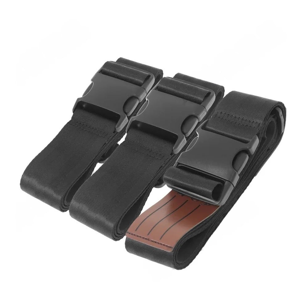 Nylon-Gepäckgurte, Crossbody-Tasche, Umreifungsgürtel, Reisekoffer, Bindeband, stark, verstärkt, für Gepäcktransport (dreifach verstärkt, schwarz ohne Passwort) von XXCLW