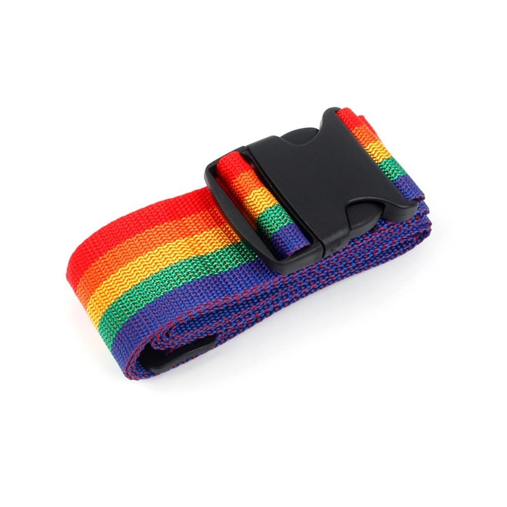 Reisegurt, Trolley-Sicherheitsgurte, Gepäckverpackung, Kreuzgurt, Koffer, Verpackung, Sicherheitsgurt, verstärkte, verstellbare Gurte, Zubehör, Regenbogenfarben Reisegurt, Trolley-Sicherheitsgurte, Gepäckverpackung, Kreuzgurt, Koffer, Verpackung, Sicherheitsgurt, verstärkte, verstellbare Gurte, Zubehör, Regenbogenfarben von XXCLW