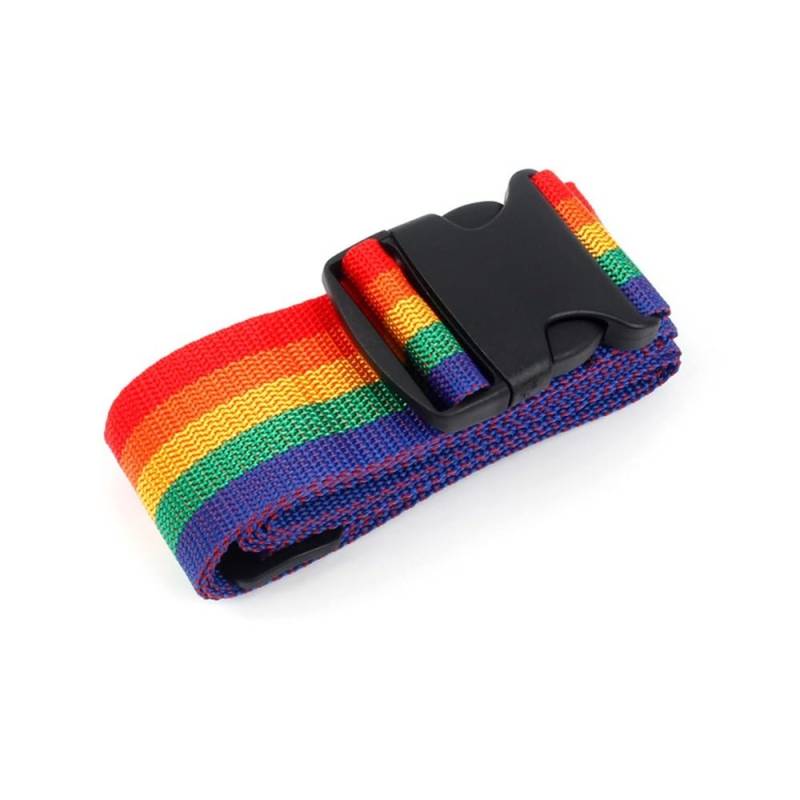 Reisegurt, Trolley-Sicherheitsgurte, Gepäckverpackung, Kreuzgurt, Koffer, Verpackung, Sicherheitsgurt, verstärkte, verstellbare Gurte, Zubehör, Regenbogenfarben von XXCLW
