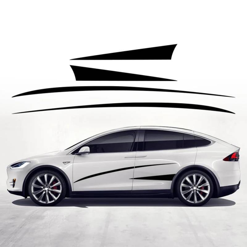 Für Tesla, Für Modell 3 Y Autotürseiten-PVC-Aufkleber-Kit Auto wasserdichte Vinylfoliendekoration Autoaufkleber Autozubehör Außen von XXGJOALD
