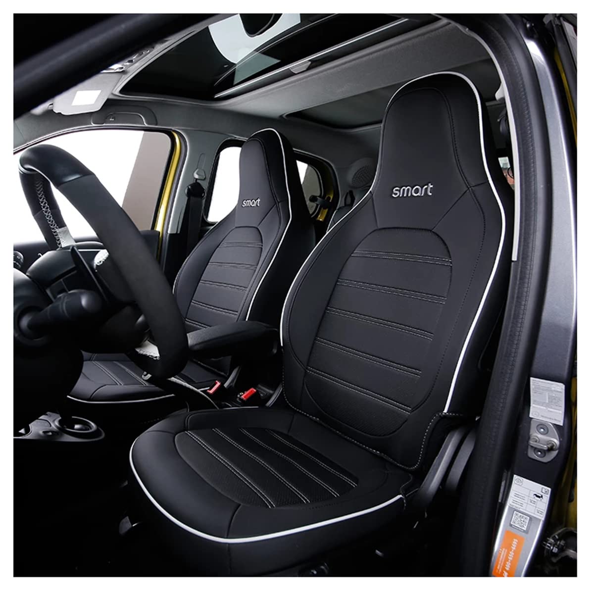 XXZQL Auto Pu Kissen Sitzbezug für Mercedes Benz Smart 453 Fortwo Automotive Innenschutz ZubehöR Styling Dekoration von XXZQL