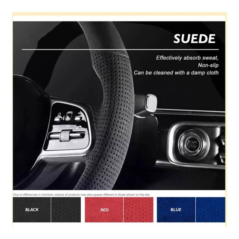 Lenkradbezug Lenkradhülle Auto Lenkrad Abdeckung Geflecht Wildleder Für Kia Für Sorento Für Sedona Lenkung-Rad Abdeckung Wrap Auto Zubehör von XYSZQJZYP