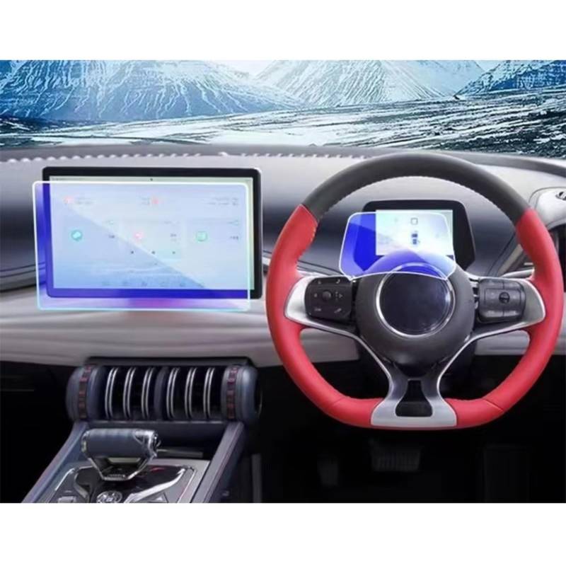 Auto Navi Folie Zubehör Kompatibel Mit BYD Für Atto 3 Yuan Plus 2022 2023, Auto-Navigations-Center-Display Und Armaturenbrett, Kratzfeste Displayschutzfolie Aus Gehärtetem Glas(12.8Inch 1 set glass) von XYUOIS