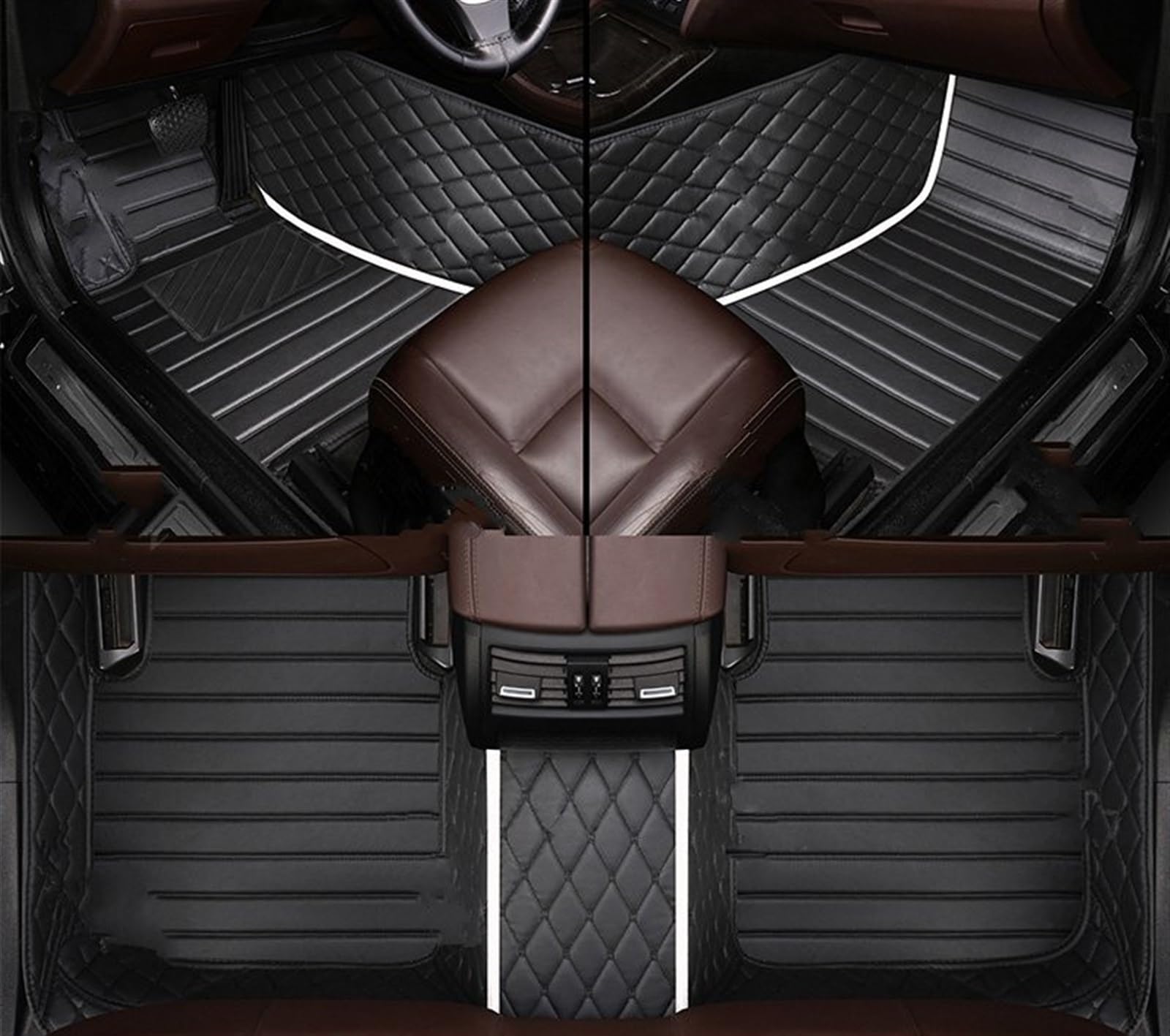 XYUOIS Fußmatten Auto Kompatibel Mit FIAT Für Bravo 2008 2009 2010 2011 2012, Individuelle Auto-Fußpolster, Teppichbezug, Innendekoration, Anti-Rutsch-Matte, Auto-Fußmatten(3) von XYUOIS