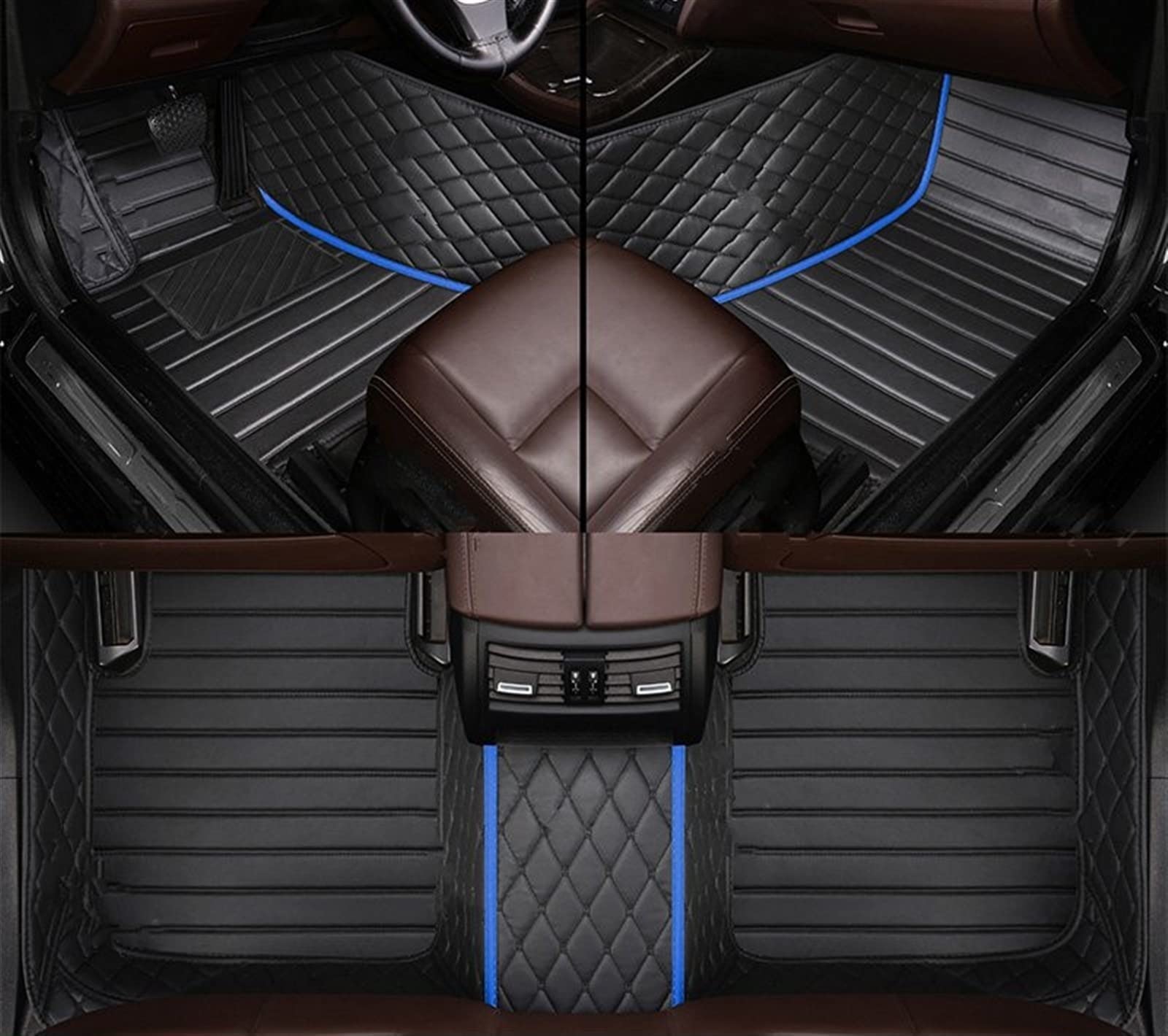 XYUOIS Fußmatten Auto Kompatibel Mit FIAT Für Bravo 2008 2009 2010 2011 2012, Individuelle Auto-Fußpolster, Teppichbezug, Innendekoration, Anti-Rutsch-Matte, Auto-Fußmatten(color1) von XYUOIS