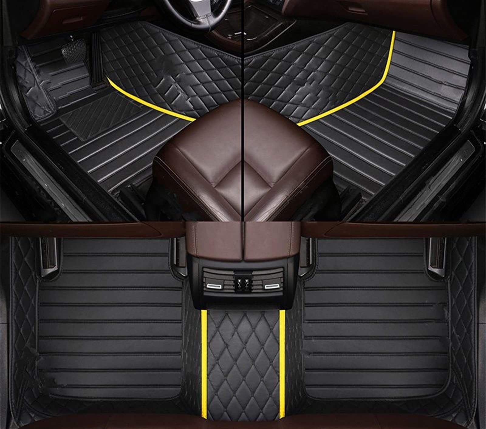 XYUOIS Fußmatten Auto Kompatibel Mit Toyota Für Sienna 2011 2012 2013 2014 2015 2016 Siebensitzige Auto-Fußmatten, Individuelle Auto-Fußpolster, Automobil-Teppichbezug(16) von XYUOIS
