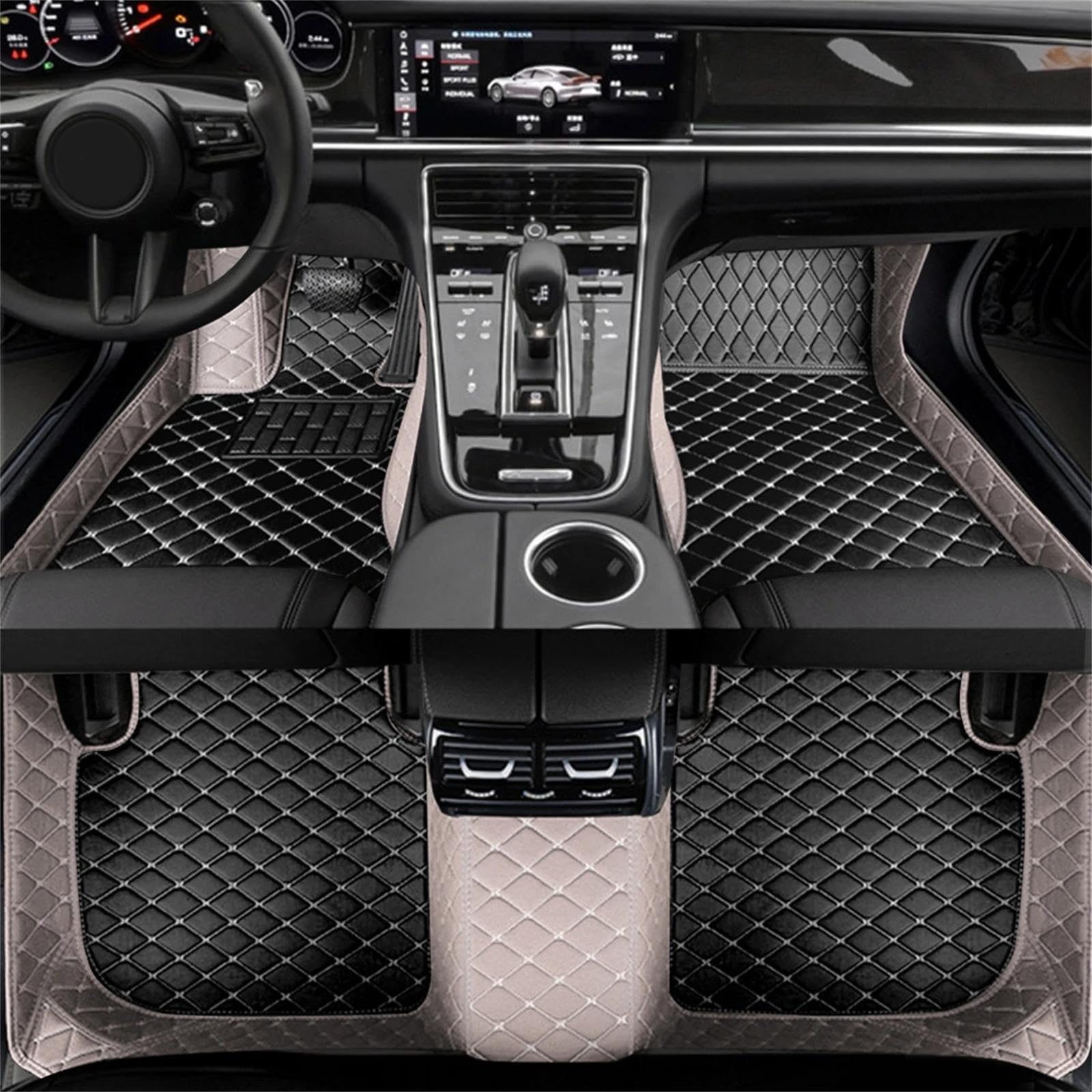 XYUOIS Fußmatten Auto Kompatibel Mit Vw Für Atlas 2021 2022 2023, Individuelle Auto-Bodenmatte, 7 Sitze, Innenzubehör, Teppich, Anti-Rutsch-Matte, Schutzpolster, Fußpolster(5) von XYUOIS