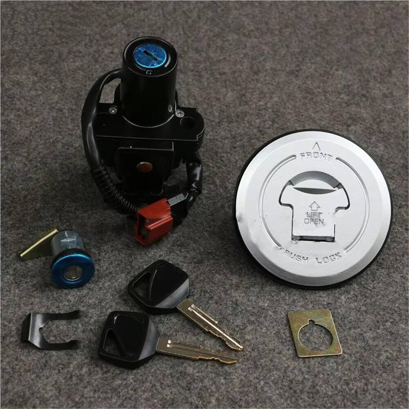 XYUOIS Kompatibel Mit CB500 Für CBR500R Für CB500F Für CB500X 2013 2014 2015 2016 2017 2018 Zündschlossschloss Tankdeckel-Abdeckungssatz 35010-MJW-A82 zündschloss von XYUOIS