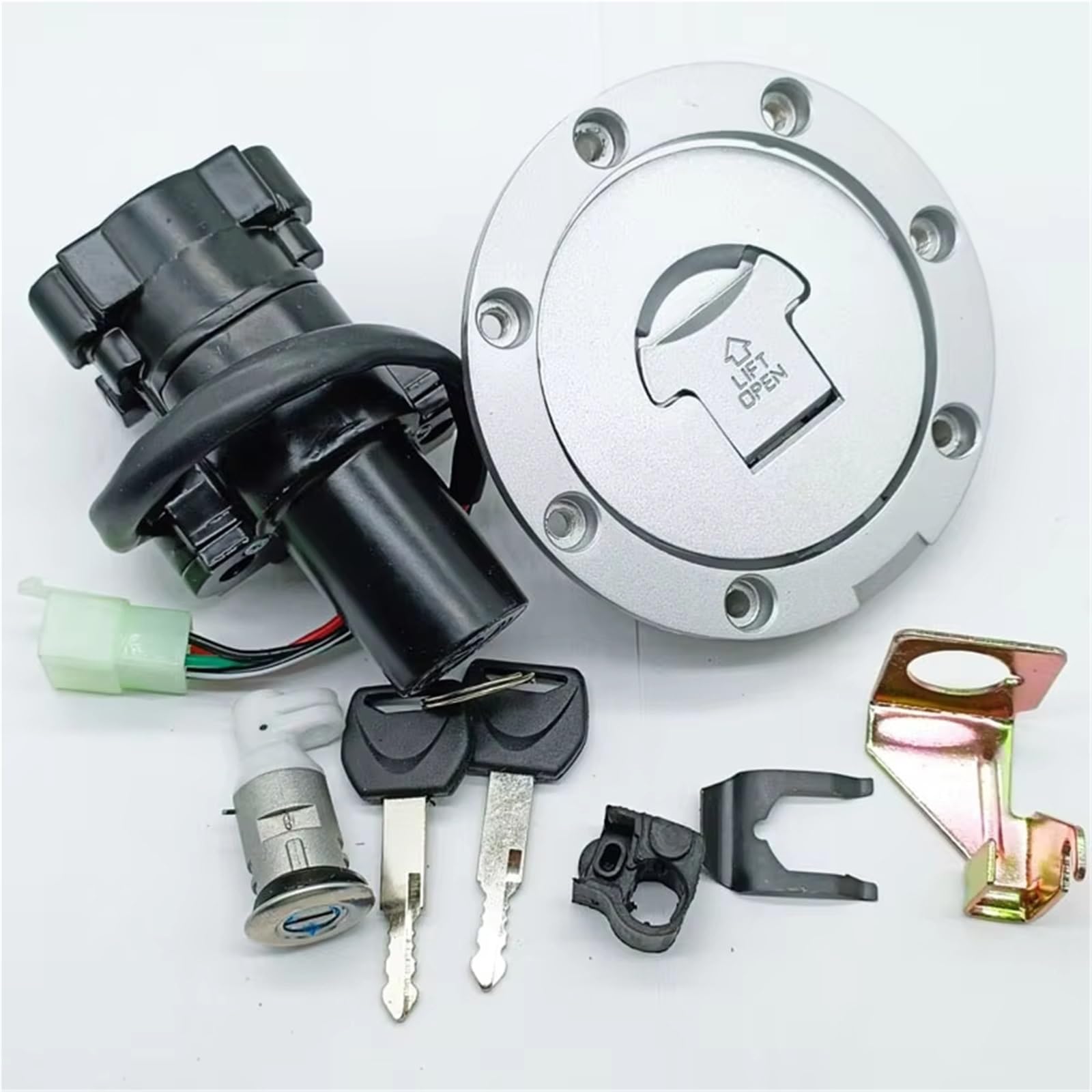 XYUOIS Kompatibel Mit CBR900RR, Für CBR929 2000–2001, Für CBR954 2002–2003, Zündschlossschloss, Tankdeckel-Set, Schloss, Motorradzubehör 35010-MCJ-671 zündschloss XYUOIS Kompatibel Mit CBR900RR, Für CBR929 2000–2001, Für CBR954 2002–2003, Zündschlossschloss, Tankdeckel-Set, Schloss, Motorradzubehör 35010-MCJ-671 zündschloss von XYUOIS
