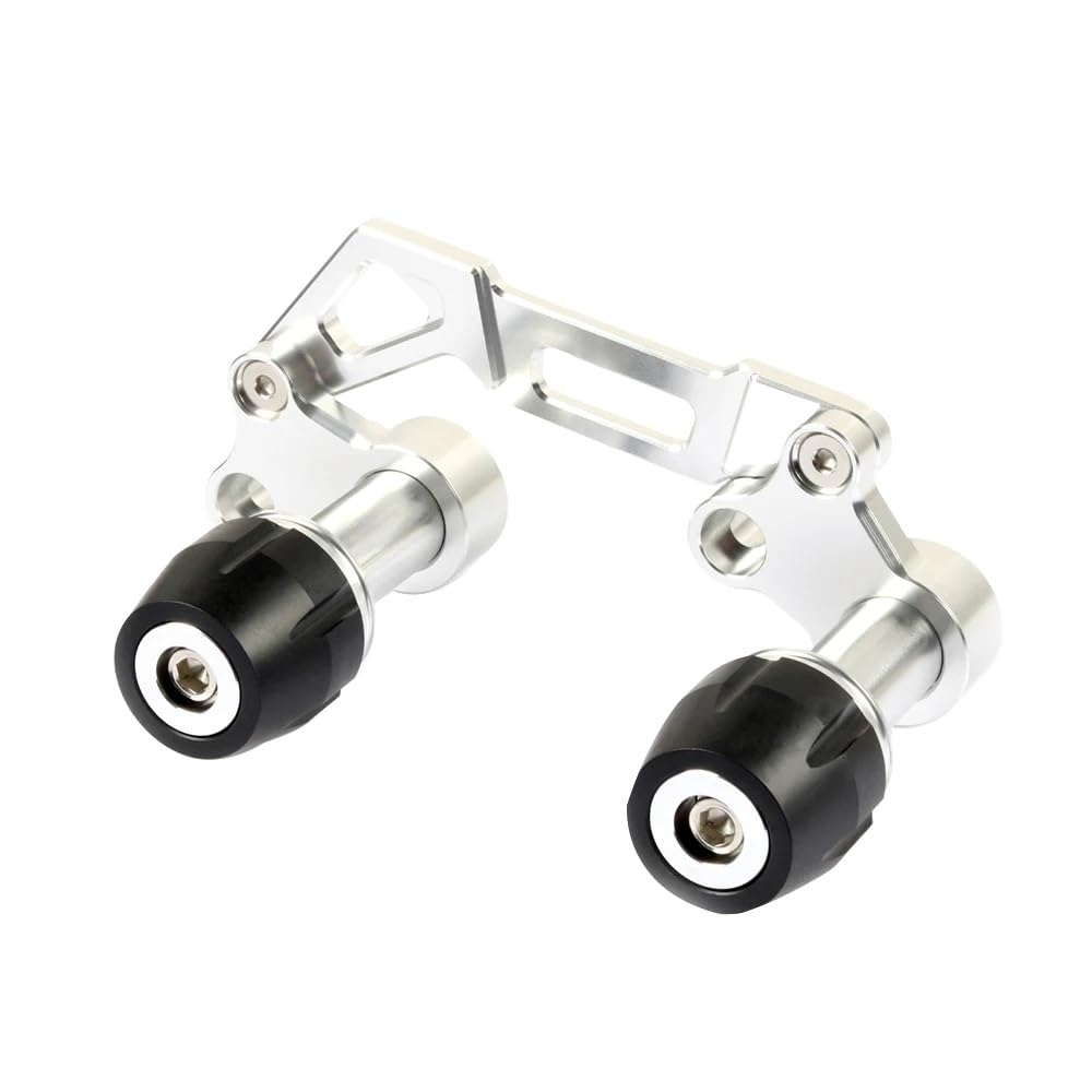 XYUOIS Kompatibel Mit Forza 350 2020 2021 2022 Motorrad-Schalldämpfer-Schieberegler, Hinterer Schutz, Crash-Schiebeschutz Motorrad Frame Sliders Gabel(Silver) von XYUOIS