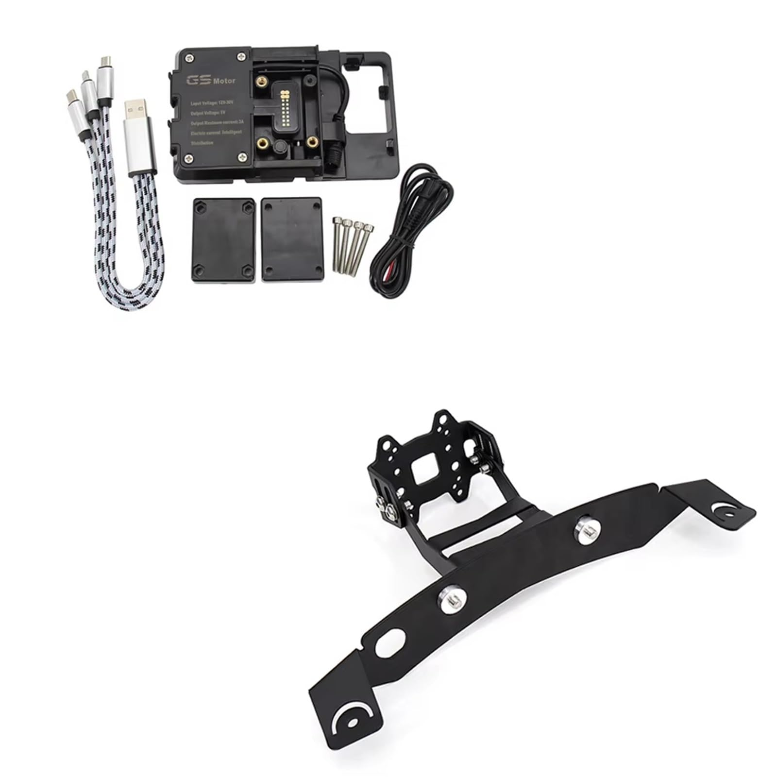 XYUOIS Kompatibel Mit Für K1300GT Für K1200GT 2006 2007 2008 2009 Motorrad-Telefon-Navigations-GPS-Halterungsunterstützung Anpassen des Halters Halterungen für Navigationsgeräte(Black C) von XYUOIS