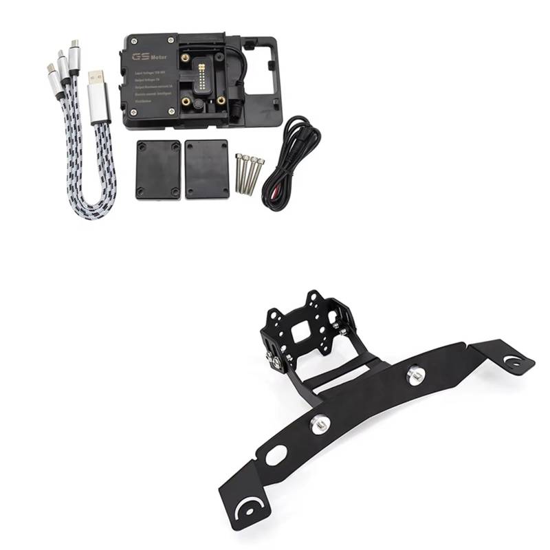 XYUOIS Kompatibel Mit Für K1300GT Für K1200GT 2006 2007 2008 2009 Motorrad-Telefon-Navigations-GPS-Halterungsunterstützung Anpassen des Halters Halterungen für Navigationsgeräte(Black C) von XYUOIS