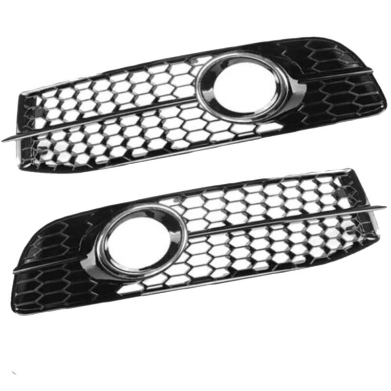 XYUOIS Nebelscheinwerfer Gitter Kompatibel Mit A6 Für Sline C6 2008 2009 2010 2011 Frontstoßstange Nebelscheinwerfer Lampengitterabdeckung Honeycomb Mesh 4F0807682Q01C(Chrome) von XYUOIS