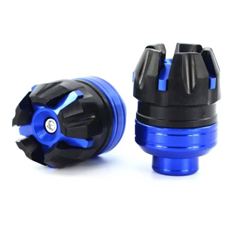 XYUOIS Universal Front Suspension Protection Cup Frame Slider Falling Protector Für Motorrad Roller E-Bike Aluminium Und ABS 1 Paar Motorrad Frame Sliders Gabel(Blue) von XYUOIS