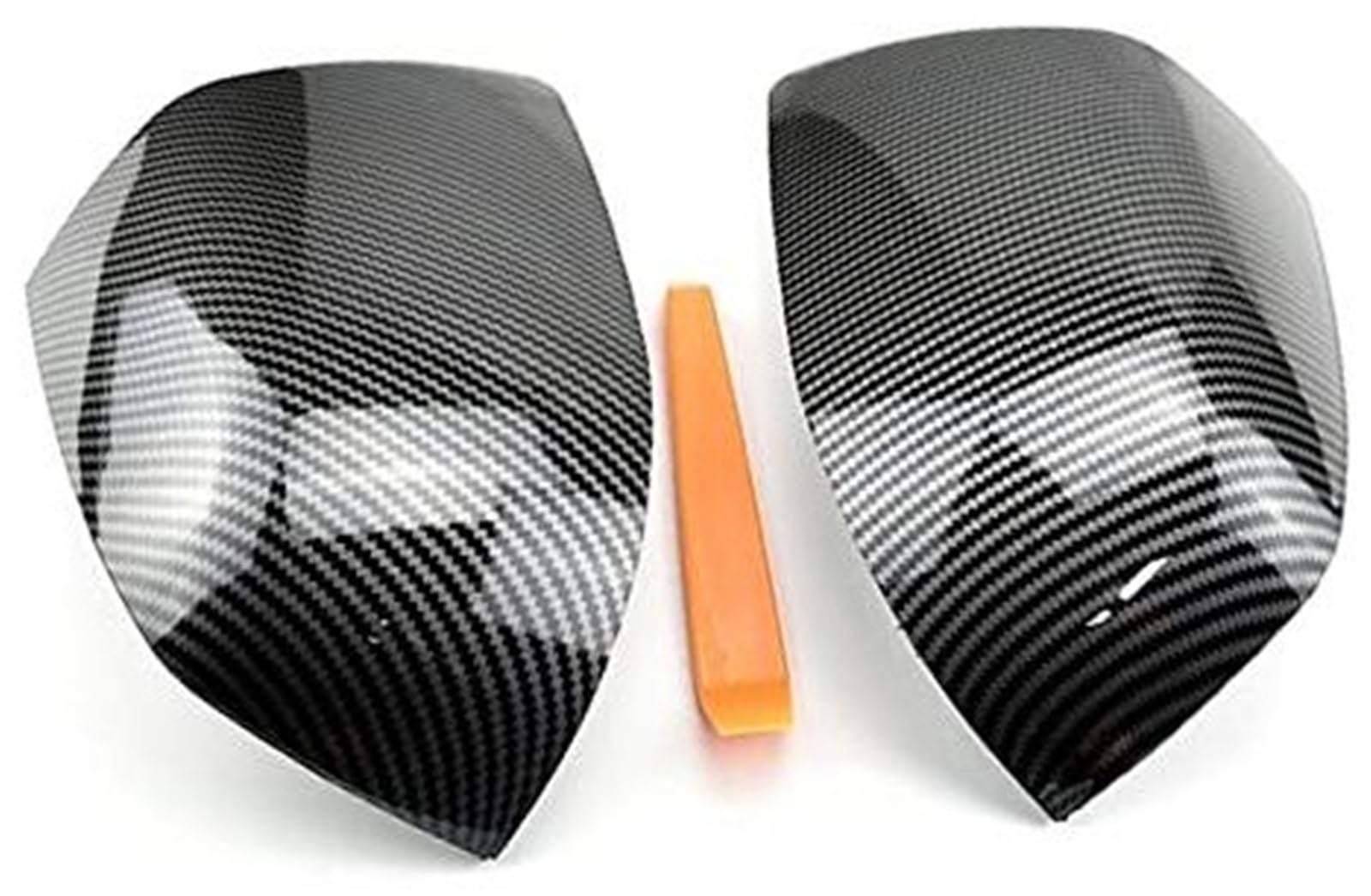XYWOPO 1 Paar Auto-Rückspiegelabdeckungen, Rückspiegelabdeckung, for Ford, 2005–2008, for Focus, Auto-Ersatzteile Auto-Außenspiegelabdeckung(Black No Light-2) von XYWOPO