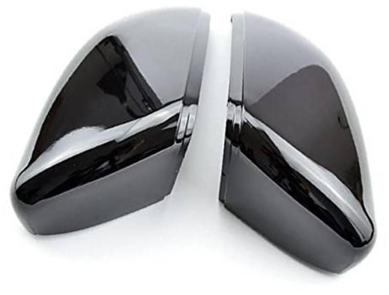 XYWOPO 1 Paar glänzend Schwarze Carbon-Schwarz-Flügeltür-Rückspiegelabdeckung, for VW, for Touran, for Golf, Mk6 Auto-Außenspiegelabdeckung(Black Bright Black) von XYWOPO