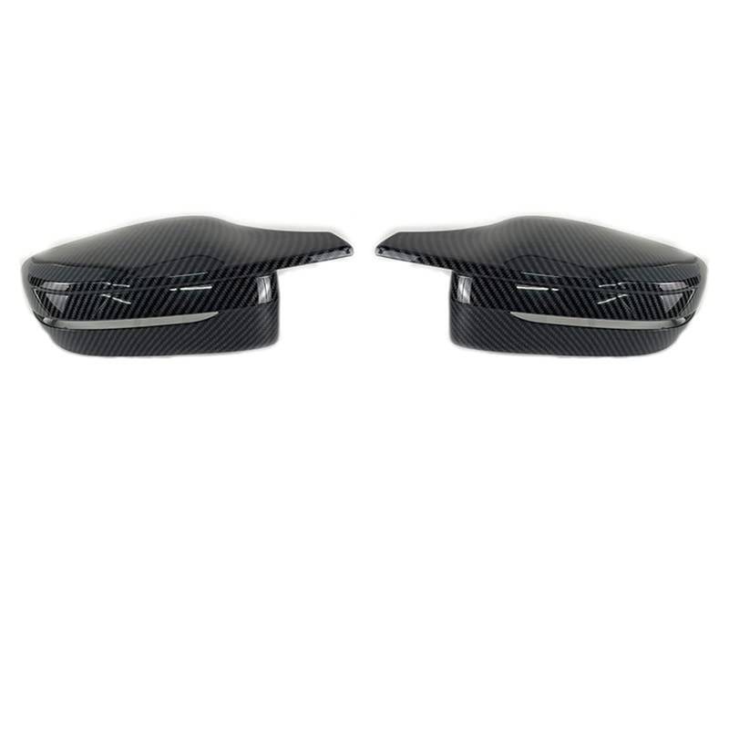XYWOPO 1 Paar modifizierte LHD-Spiegelabdeckkappen mit Kohlefasermuster, for, 3er-Serie G20 G21 G28 320d 330i 340i 2019–22, M4-Stil, Schwarze RHD-Ersatzabdeckungen Auto-Außenspiegelabdeckung(Black RH von XYWOPO