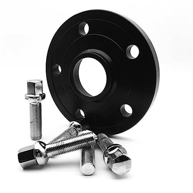 XYWOPO Autoraddichtung, 2 Aluminium-Spurverbreiterungen + 5 Schrauben, 5 x 112 CB 66,6 mm Felgenadapter Schwarz/Silber, for Mercedes-Benz, geschmiedete Spurverbreiterungen aus Aluminiumlegierung Auto- von XYWOPO