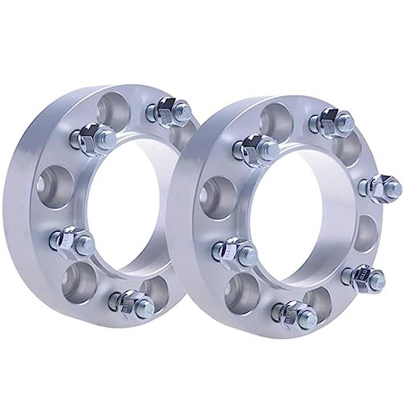 XYWOPO Autoraddichtung, 2-teiliger PCD 6x139,7 93,1 mm Spurverbreiterung aus Aluminiumlegierung, for Bronco/Endeavour/Everest/Ranger Auto-Radverbreiterungen(Silver) von XYWOPO