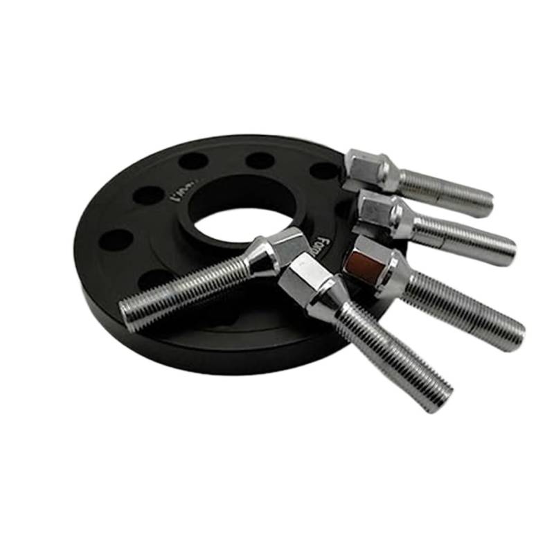 XYWOPO Autoraddichtung 1 Stück, for, Spurverbreiterung, Verbreiterungssatz 5x112 Hubcentric 66.6 Aluminium-Radadapter passend for Spurverbreiterungen Auto-Radverbreiterungen(Black 12mm) von XYWOPO