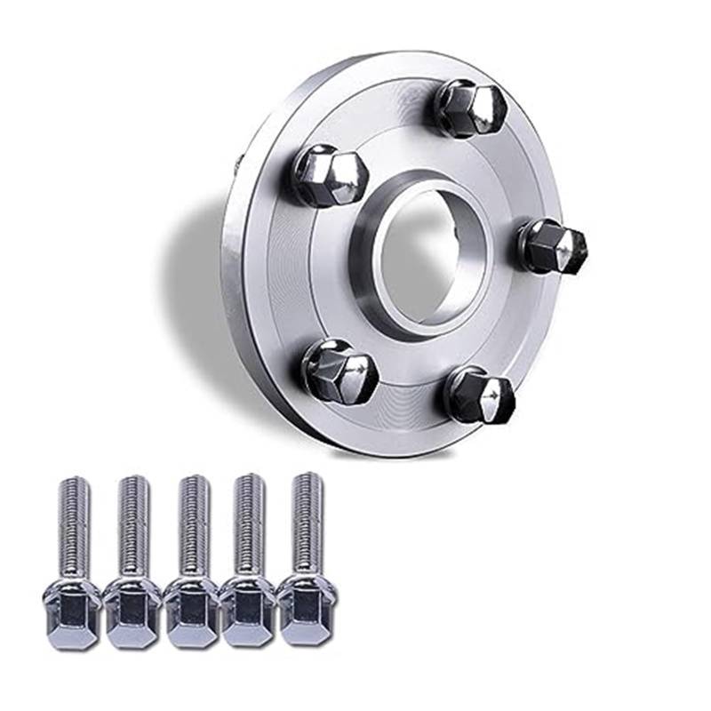 XYWOPO Autoraddichtung 2 Stück (1 Paar) 5 Löcher, für, Spurverbreiterung Adapter PCD 5x112 CB 57,1mm, geschmiedete Spurverbreiterungen aus Aluminiumlegierung Auto-Radverbreiterungen(Silver) von XYWOPO